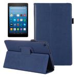 For Amazon Kindle Fire HD8 (2017) Litchi Texture Horizontal Flip Leather Case with Holder(Dark Blue)