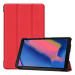 Custer Texture Horizontal Flip Leather Case for Galaxy Tab A 8.0 (2019) P205 / P200, with Three-folding Holder (Red)
