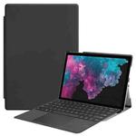 Custer Texture Horizontal Flip PU Leather Case for Microsoft Surface Pro 4 / 5 / 6 / 7 12.3 inch, with Holder & Pen Slot(Black)