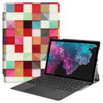 Magic Cube Pattern Colored Painted Horizontal Flip PU Leather Case for Microsoft Surface Pro 4 / 5 / 6 12.3 inch, with Holder & Pen Slot