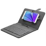 ENKAY 80-Keys Wired Keyboard Leather Tablet Case with Holder for Android Tablet / Android Mobile Phone(Black)