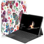 Colored Butterflies Pattern Colored Painted Horizontal Flip PU Leather Case for Microsoft Surface Go 10 inch, with Holder & Pen Slot