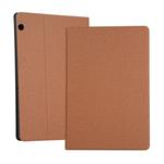 Universal Voltage Craft Cloth TPU Protective Case for Huawei MediaPad T5, with Holder(Brown)