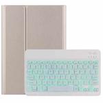 DY-M10ReL-S 2 in 1 Removable Bluetooth Keyboard + Protective Leather Tablet Case with Backlight & Holder for Lenovo Tab M10 FHD REL(Gold)
