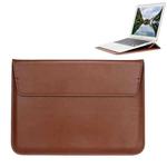 Universal Envelope Style PU Leather Case with Holder for Ultrathin Notebook Tablet PC 13.3 inch, Size: 35x25x1.5cm(Brown)