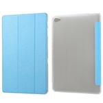 Silk Texture Horizontal Flip Leather Case with Three-Folding Holder for Huawei M5 Lite 10.1 (Sky Blue)