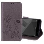 For Xiaomi  Redmi Note 4X Roses Pressed Flowers Pattern Flip Leather Case with Holder & Card Slots & Wallet(Grey)