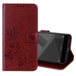 For Xiaomi Redmi Note 4X Roses Pressed Flowers Pattern Flip Leather Case with Holder & Card Slots & Wallet(Brown)