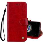For Xiaomi  Redmi 5A Business Style Oil Wax Texture Horizontal Flip Leather Case with Holder & Card Slots & Wallet & Lanyard(Red)