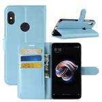 For Xiaomi  Redmi Note 5 Pro Litchi Texture Horizontal Flip Protective Leather Case with Holder & Card Slots & Wallet (Blue)