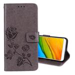 For Xiaomi Redmi 5 Plus Rose Embossed Horizontal Flip Environmental PU Leather Case with Holder & Card Slots & Wallet(Grey)