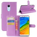 For Xiaomi  Redmi 5 Plus Litchi Texture Horizontal Flip Leather Case with Holder & Card Slots & Wallet (Purple)