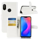 Litchi Texture Horizontal Flip Leather Case for Xiaomi Redmi 6 Pro / Mi A2 Lite, with Wallet & Holder & Card Slots(White)