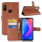Litchi Texture Horizontal Flip Leather Case for Xiaomi Redmi 6 Pro / Mi A2 Lite, with Wallet & Holder & Card Slots(Brown)