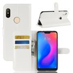 Litchi Texture Horizontal Flip PU Leather Case for Xiaomi Redmi Note 6, with Holder & Card Slots & Wallet(White)