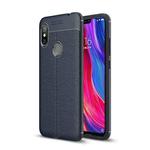 Litchi Texture TPU Shockproof Case for Xiaomi Redmi Note 6 (Navy Blue)