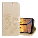 Rose Embossed Horizontal Flip PU Leather Case for Xiaomi Pocophone F1 , with Holder & Card Slots & Wallet(Gold)