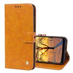 Business Style Oil Wax Texture Horizontal Flip Leather Case for Xiaomi Pocophone F1 , with Holder & Card Slots & Wallet (Yellow)