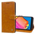 Business Style Oil Wax Texture Horizontal Flip Leather Case for Xiaomi Redmi Note 6 Pro, with Holder & Card Slots & Wallet(Light Brown)