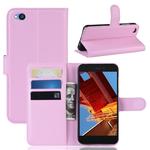 Litchi Texture Horizontal Flip Leather Case for Xiaomi Redmi Go, with Wallet & Holder & Card Slots (Pink)