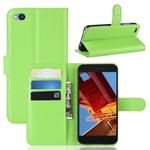 Litchi Texture Horizontal Flip Leather Case for Xiaomi Redmi Go, with Wallet & Holder & Card Slots (Green)