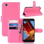 Litchi Texture Horizontal Flip Leather Case for Xiaomi Redmi Go, with Wallet & Holder & Card Slots (Rose Red)