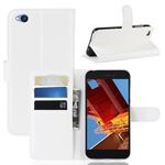 Litchi Texture Horizontal Flip Leather Case for Xiaomi Redmi Go, with Wallet & Holder & Card Slots (White)