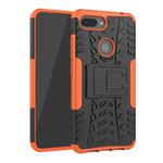 Shockproof  PC + TPU Tire Pattern Case for Xiaomi Mi 8 Lite, with Holder(Orange)