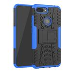Shockproof  PC + TPU Tire Pattern Case for Xiaomi Mi 8 Lite, with Holder(Blue)