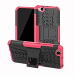 Tire Texture TPU+PC Shockproof Protective Case for Xiaomi Redmi Go, with Holder (Pink)