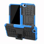 Tire Texture TPU+PC Shockproof Protective Case for Xiaomi Redmi Go, with Holder (Blue)