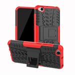 Tire Texture TPU+PC Shockproof Protective Case for Xiaomi Redmi Go, with Holder (Red)