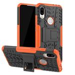 Tire Texture TPU+PC Shockproof Protective Case for Xiaomi Redmi 7, with Holder (Orange)