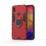 PC + TPU Shockproof Protective Case for Xiaomi Redmi Note 7, with Magnetic Ring Holder (Red)