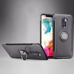 Anti-fall Car Magnetic Case with 360 Degree Rotating Armor Ring for Xiaomi Pocophone F1(Grey)