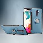 Anti-fall Car Magnetic Case with 360 Degree Rotating Armor Ring for Xiaomi Pocophone F1(Navy Blue)