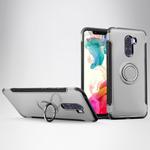 Anti-fall Car Magnetic Case with 360 Degree Rotating Armor Ring for Xiaomi Pocophone F1(Silver)