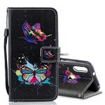 Colored Butterfly Pattern Horizontal Flip Leather Case for Xiaomi Mi Play, with Holder & Card Slots & Wallet