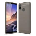 Brushed Texture Carbon Fiber Shockproof TPU Case for Xiaomi Mi Max 3 (Grey)