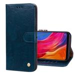 Business Style Oil Wax Texture Horizontal Flip Leather Case for Xiaomi Mi 8, with Holder & Card Slots & Wallet (Blue)