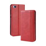 Magnetic Buckle Retro Texture Horizontal Flip Leather Case for Xiaomi Redmi Go, with Holder & Card Slots & Wallet (Red)