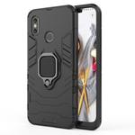 PC + TPU Shockproof Protective Case with Magnetic Ring Holder for Xiaomi Mi 8(Black)