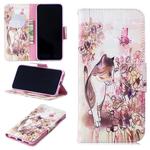 3D Colored Drawing Cat Pattern Horizontal Flip Leather Case for Xiaomi Redmi Note 7 / Redmi Note 7 Pro, with Holder & Card Slots & Wallet