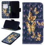 3D Colored Drawing Black Background Butterfly Pattern Horizontal Flip Leather Case for Xiaomi Redmi Note 7 / Redmi Note 7 Pro, with Holder & Card Slots & Wallet