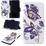 Colored Drawing White Butterflies Pattern Horizontal Flip Leather Case for Xiaomi Redmi Note 7 / Redmi Note 7 Pro, with Holder & Card Slots & Wallet