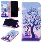 Colored Drawing Two Owls Pattern Horizontal Flip Leather Case for Xiaomi Redmi Note 7 / Redmi Note 7 Pro, with Holder & Card Slots & Wallet