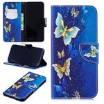 Colored Drawing Golden Butterfly Pattern Horizontal Flip Leather Case for Xiaomi Redmi Note 7 / Redmi Note 7 Pro, with Holder & Card Slots & Wallet