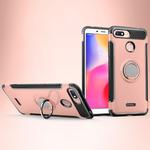 Magnetic 360 Degree Rotation Ring Holder Armor Protective Case for Xiaomi Redmi 6A (Rose Gold)