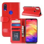 R64 Texture Single Fold Horizontal Flip Leather Case for Xiaomi Redmi Note 7, with Holder & Wallet & Card Slots & Photo Frame (Red)