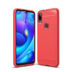 Brushed Texture Carbon Fiber TPU Case for Xiaomi Mi Play (Red)
